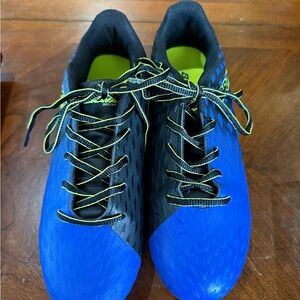 Brava Blue and Black Boys Cleats 5.5 & shin guards